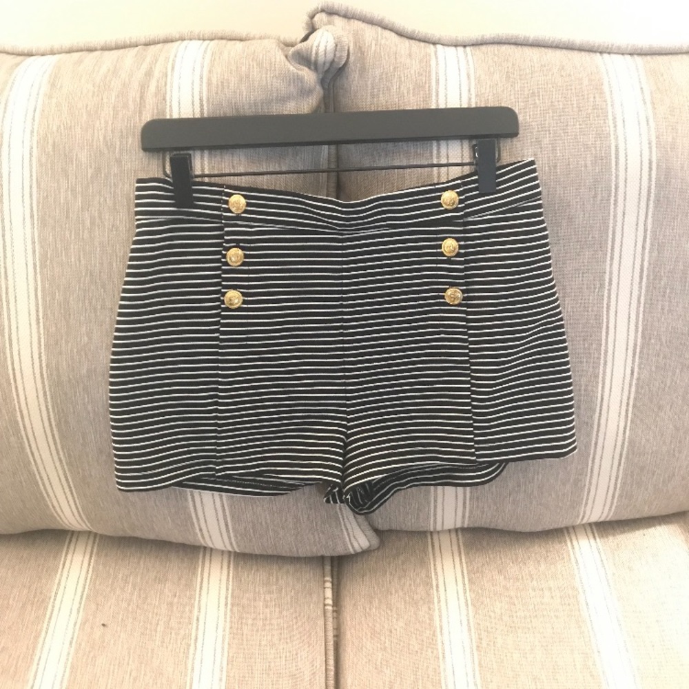 Black & White Striped Shorts